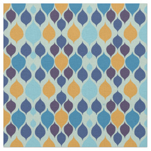 Tissu Mi-siècle 1960 Géométrique Bleu