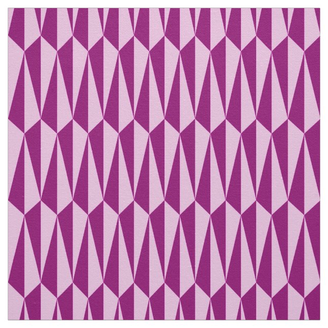 Tissu Mi-siècle géométrique, prune et orchidée (Échantillon)