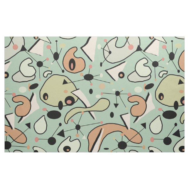 Tissu Mi-siècle moderne Formes atomiques et organiques d (Fat Quarter)
