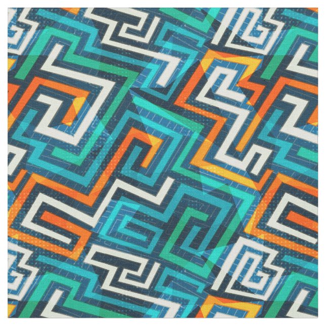 Tissu Mi-siècle moderne Geo Abstrait (Fermer)