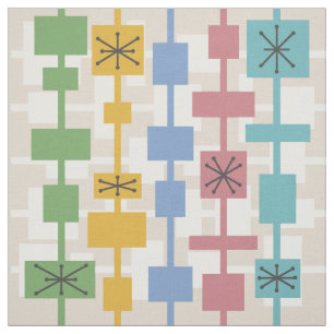 Tissu Mi-siècle moderne géométrique Multicolore 1