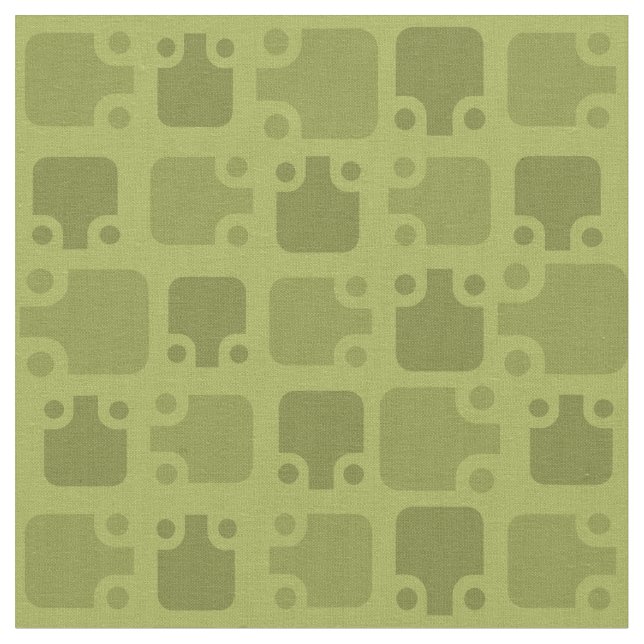 Tissu Mi-siècle moderne Motif Olive Green (Fermer)