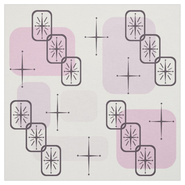 Tissu Mi-Siècle moderne rose clair violet (Échantillon)