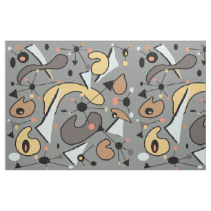 Tissu Mi-siècle moderne Sphères organiques atomiques d