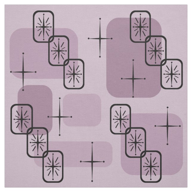 Tissu Mi-siècle moderne Spoutnik Mauve (Échantillon)