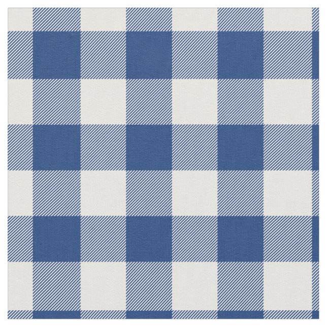 Tissu Mid Blue & White Gingham Plaid (Fermer)