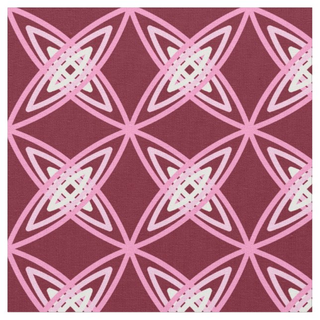 Tissu Mid Century Modern Atomic Print - Vin Bourgogne (Fermer)