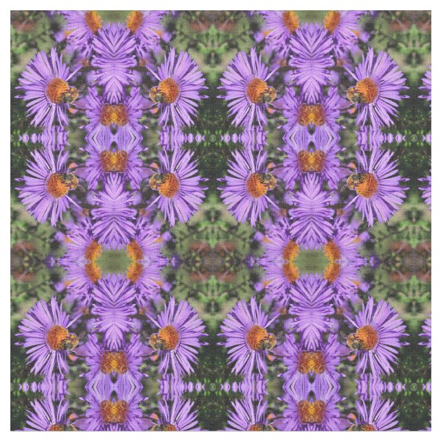 Tissu Miel Bee Aster Flower Motif (Fermer)