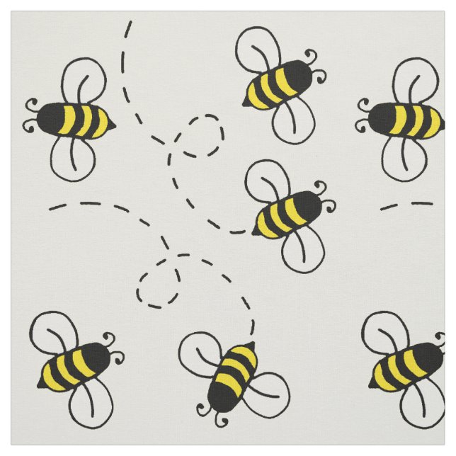 Tissu Miel Bumble Bee Sunny Jaune Nature (Échantillon)