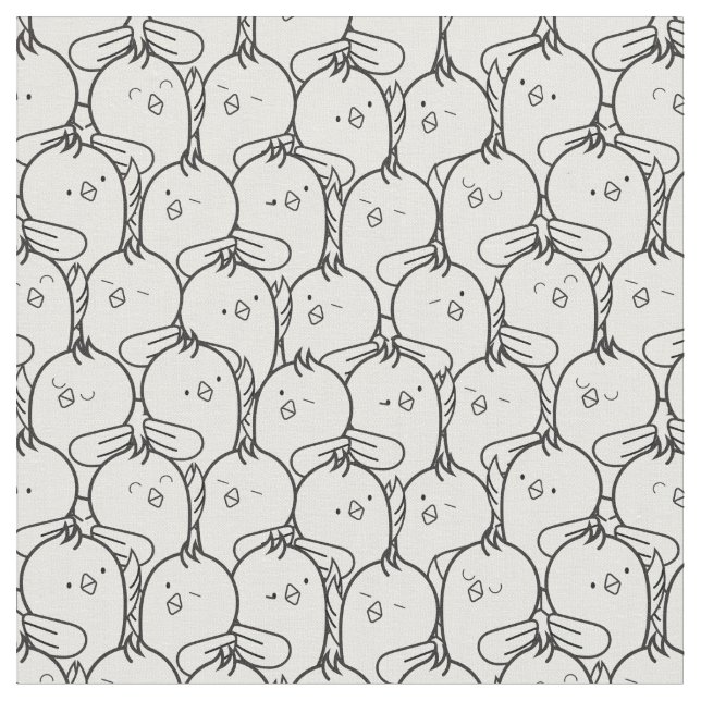 Tissu mignon 1 de poulets de bande dessinée (Fermer)