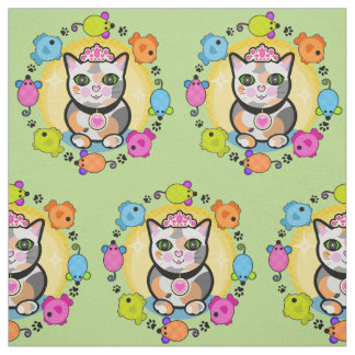 Tissu mignon d'amants de la Reine Kitty de chat de