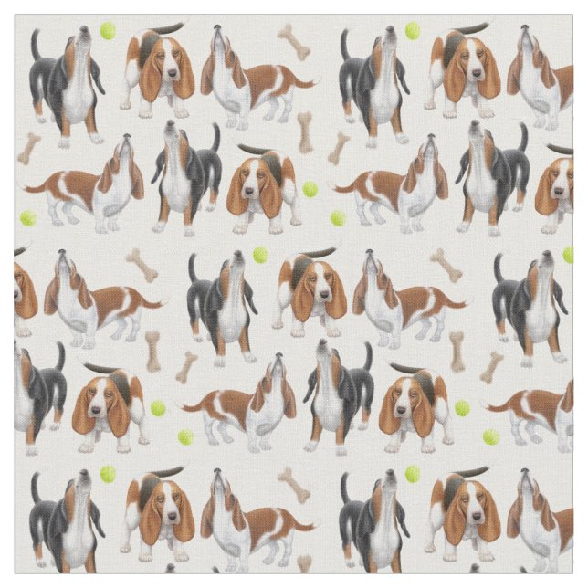 Tissu mignon de chiens d'hurlement Basset Hound (Fermer)