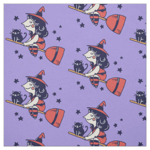 Tissu mignon de Halloween de sorcière