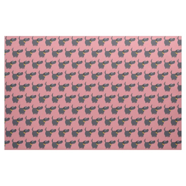 Tissu mignon de Labrador de noir de bande dessinée (Yard)
