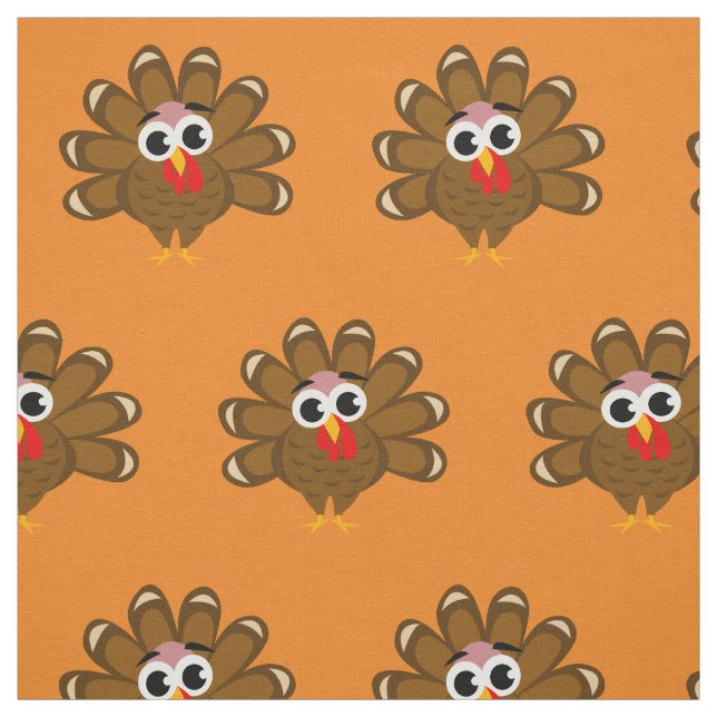 Tissu mignon de motif de bande dessinée de dinde (Échantillon)