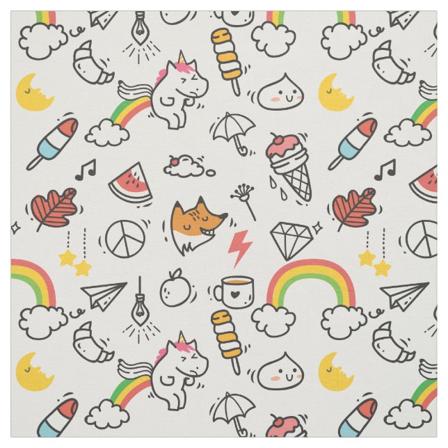 Tissu mignon de motif de Kawaii (Échantillon)