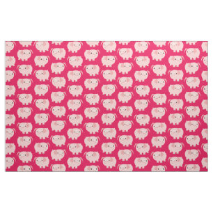 Tissu mignon de porcs de bande dessinée