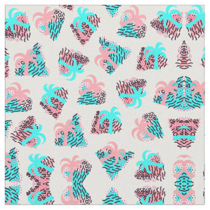 Tissu Mignon Girly Retro 90s Palm Tree Doodles Motif