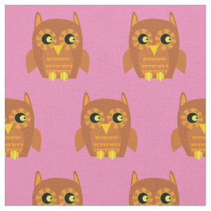 Tissu Mignon Hibou Oiseau Enfant Bébé Nounou Rose