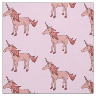 Tissu Mignon motif licorne rose pour enfants