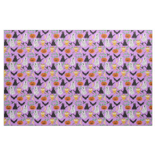 Tissu Mignon pourpre de motif de lancer de collage de