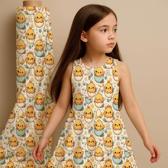 Tissu Mignon Poussin de Pâques – Printemps Bébé Ka (Kawaii chicks)