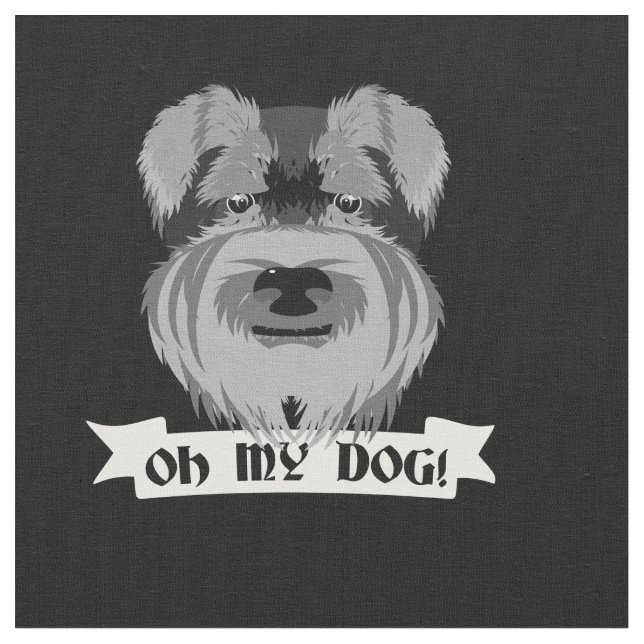 Tissu Mignon Schnauzer Oh Mon Chien (Fermer)
