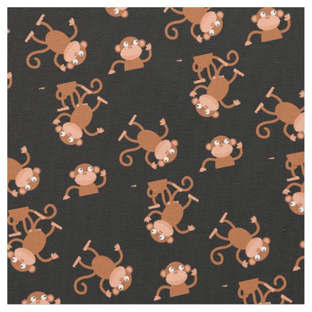 Tissu Mignon Singe Enfants Bébé Crèche Noir (Fermer)