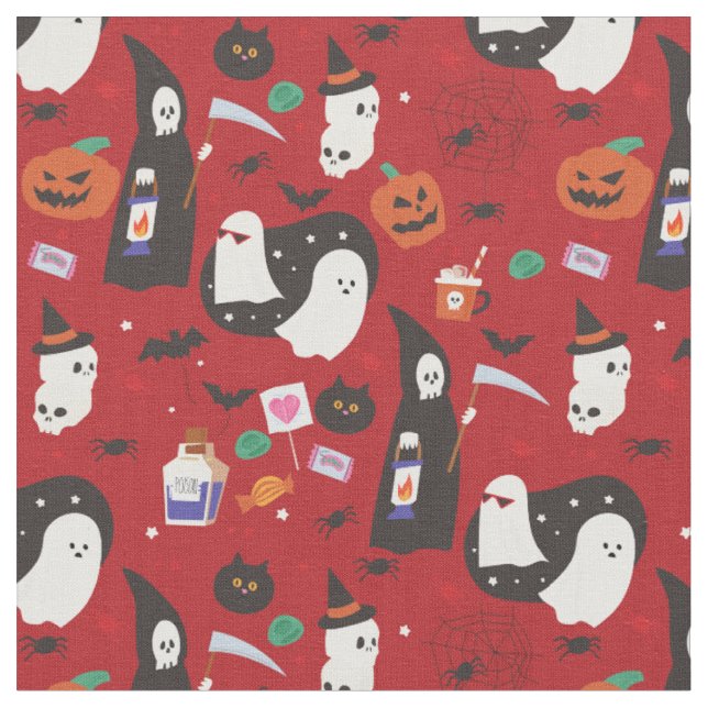 Tissu mignonne halloween fantôme poison geek (Fermer)