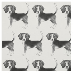 Tissu Mignonne Motif D'Un Chien Beagle En Noir Et Blanc