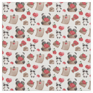 Tissu Mignonne Saint Valentin Panda Bear Love Motif