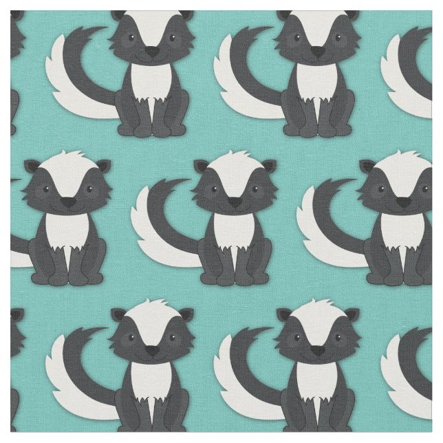 Tissu Mignons Enfants de Mouffettes Sarcelle (Fermer)