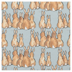 Tissu Mignons lapins de lapin Tan sur Arrière - plan bl