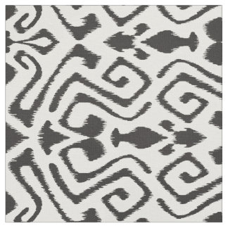 Tissu Mignons motifs tribaux ikat noirs et blancs