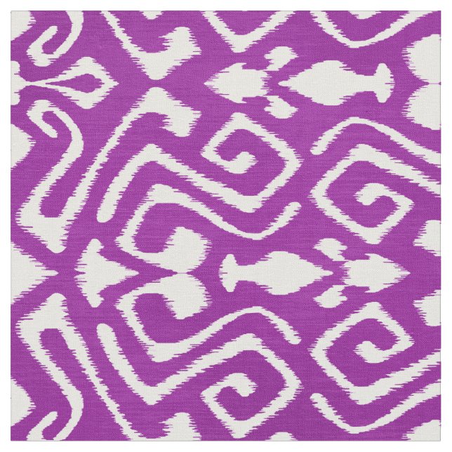 Tissu Mignons motifs tribaux ikat violets orchidée (Fermer)