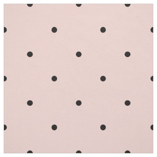 Tissu Mini noir classique et Pois rose bébé Motif (Échantillon)