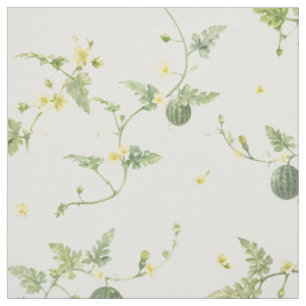 Tissu Mini Pastèque Aquarelle Botanique en Ivoire Douce