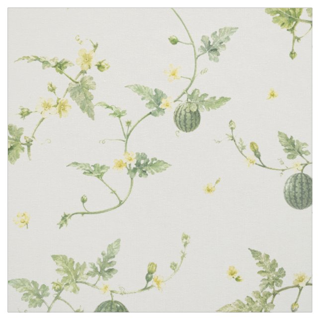 Tissu Mini Pastèque Aquarelle Botanique en Ivoire Douce (Échantillon)