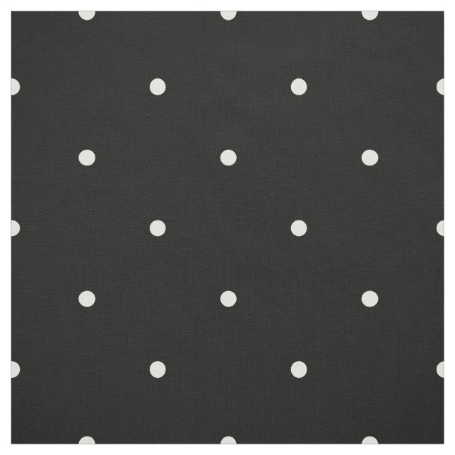 Tissu Mini vanille classique et motif de pois noir (Échantillon)