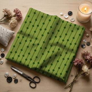 Tissu Minimaliste Points et Rayures Géométriques Vert Fo