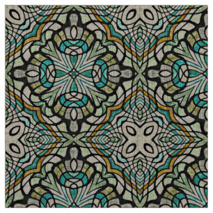 Tissu Mint Green Turquoise Retro Nouveau Déco Motif