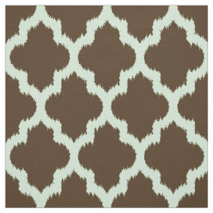 Tissu Mint Quatrefoil Ikat Arrière - plan Brown personna