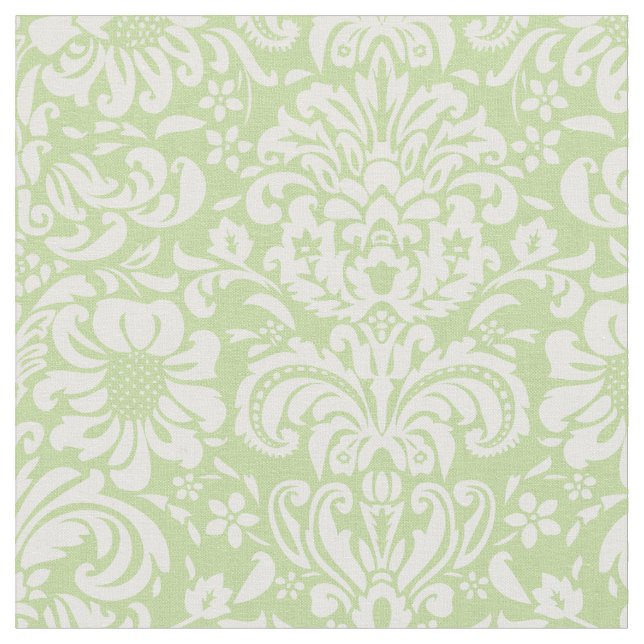 Tissu Mint Vert Floral Damask (Fermer)