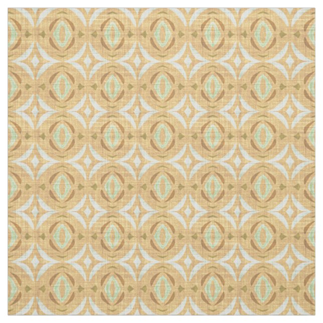 Tissu Mint Vert ocre Jaune Brown Nouveau Déco Motif (Échantillon)
