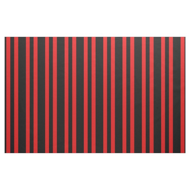 Tissu Minuit noir, rouge vif, rayures (Fat Quarter)