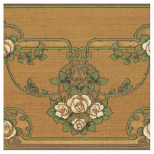 Tissu Mission ou Art Nouveau Bouquets de Rose Frieze