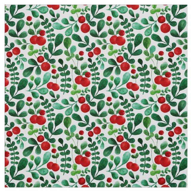 Tissu Mistletoe de vacances (Échantillon)