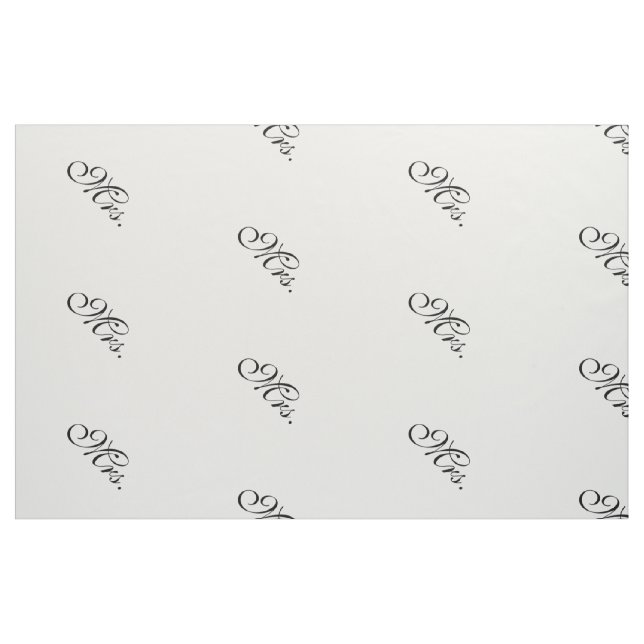 Tissu Mme mariage initial noir blanc moderne coutume (Fat Quarter)