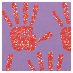 Tissu MMIW Rouge Motif à la main pâle violet
