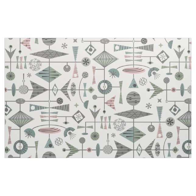 Tissu Mobiles géométriques vintages - LG blanc ©studioxi (Fat Quarter)